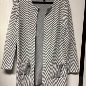 Ann Taylor Factory chevron open cardigan with pockets size medium